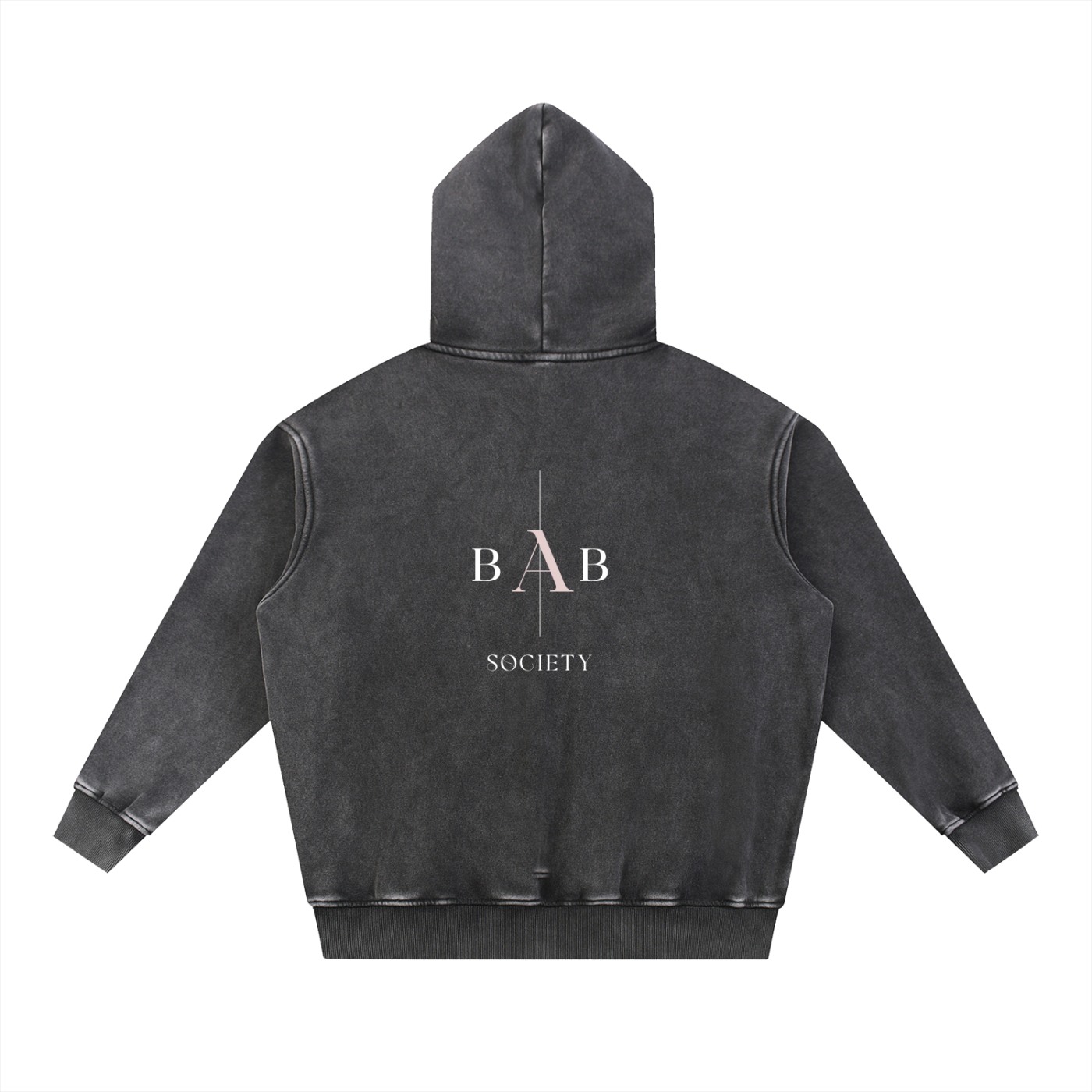 Mens Snow Wash Fleece Oversize Hoodie