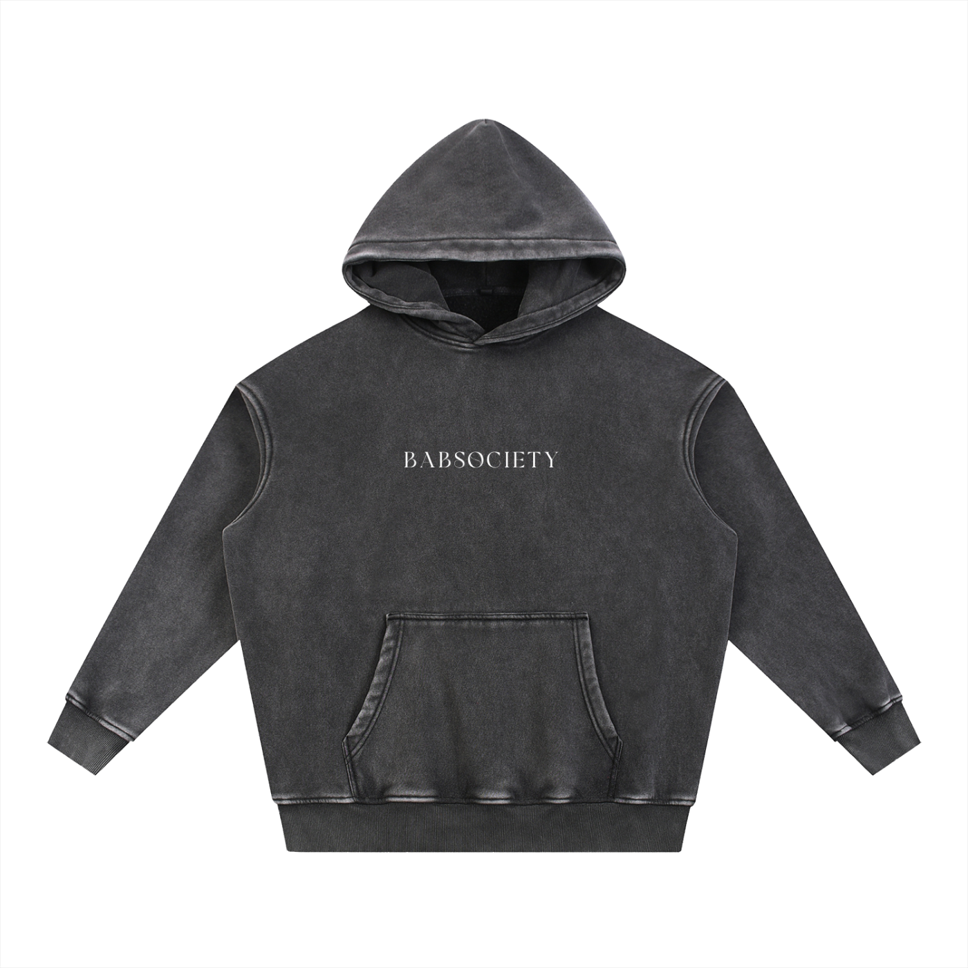 Mens Snow Wash Fleece Oversize Hoodie